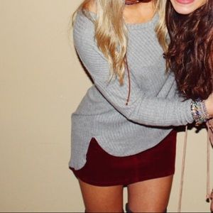 Burgundy corduroy skirt